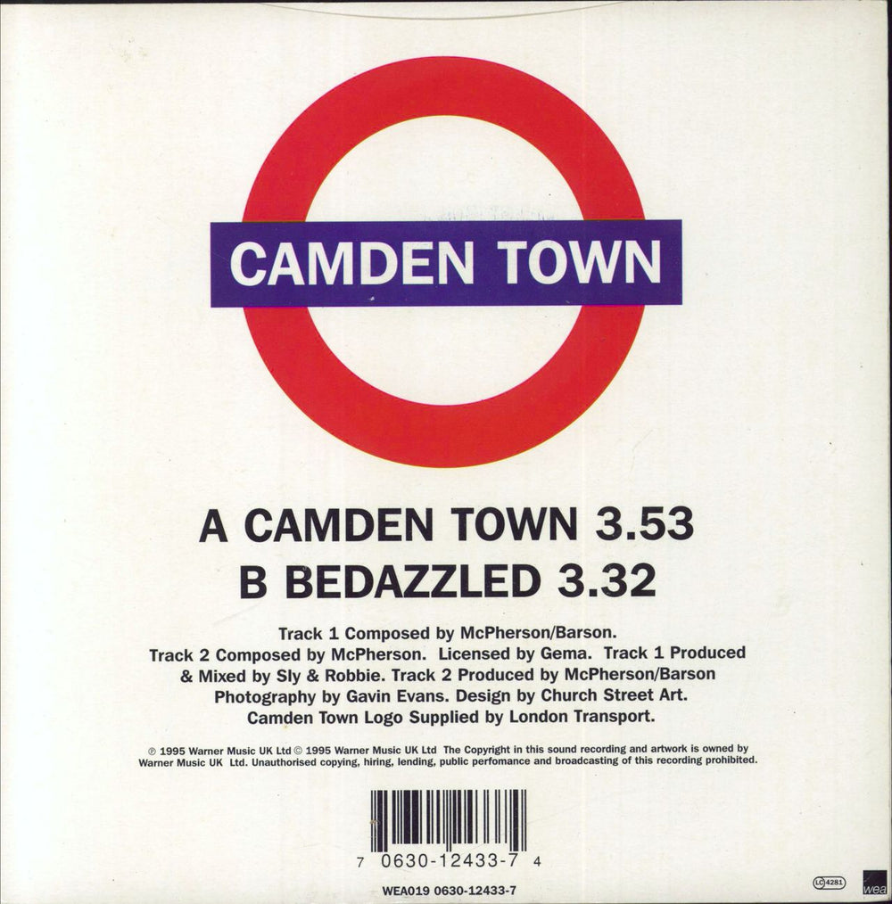 Suggs Camden Town UK 7" vinyl single (7 inch record / 45) 706301243374