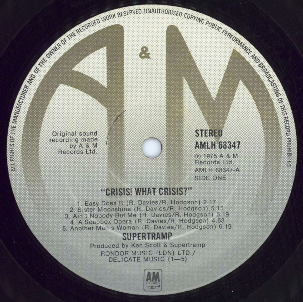 Supertramp Crisis? What Crisis? - 1st + Insert UK vinyl LP album (LP record) SPTLPCR673560