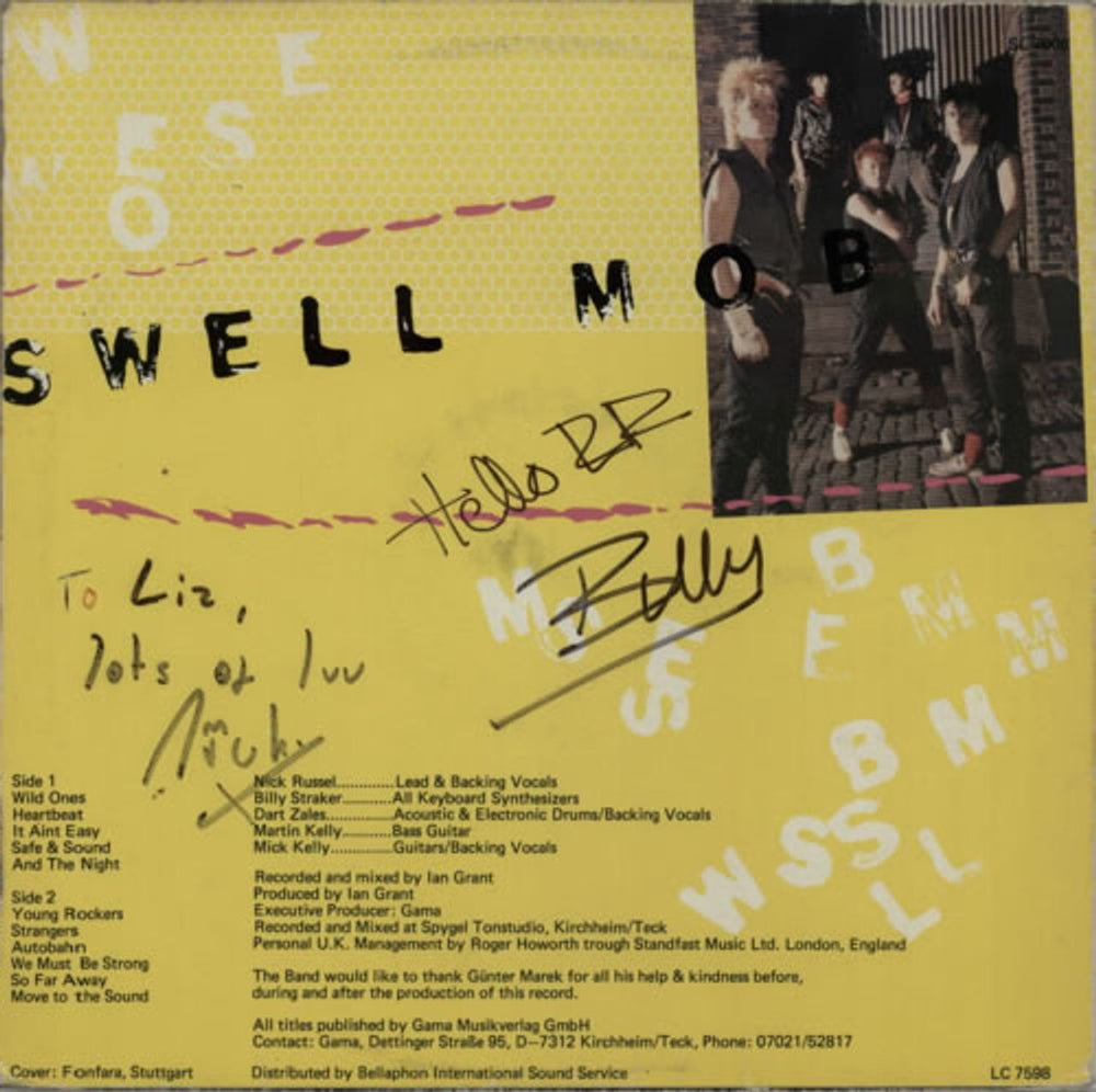 Swell Mob Wild Ones - Autographed German vinyl LP album (LP record) W59LPWI621623