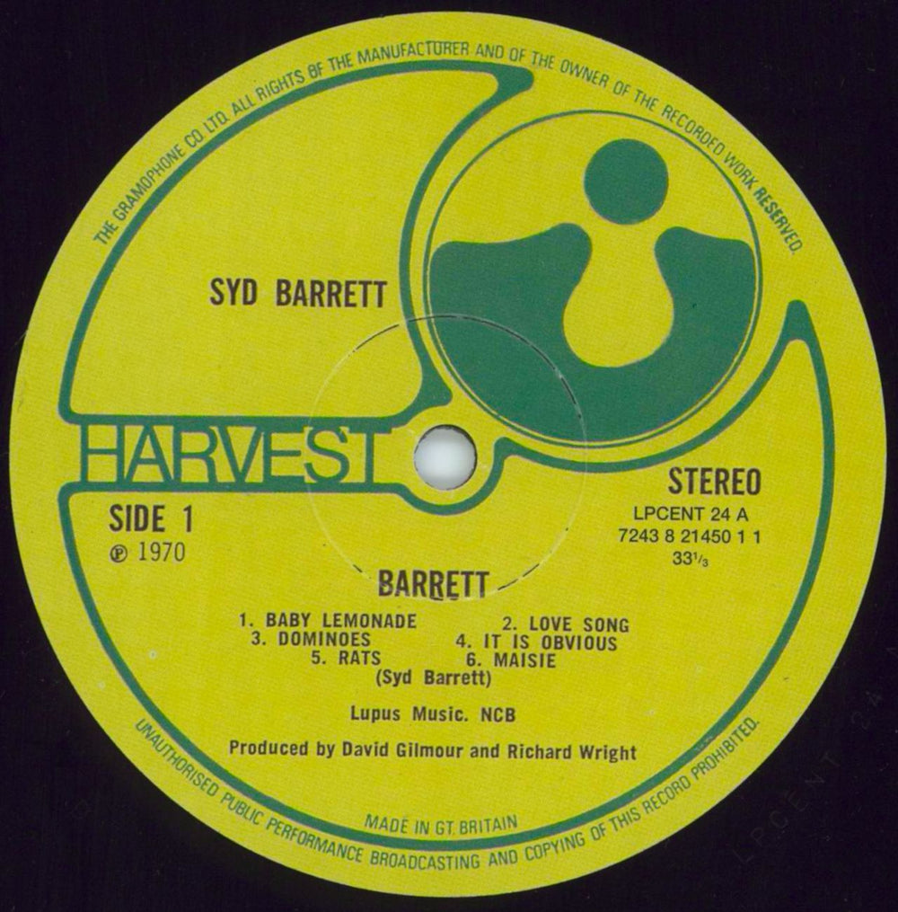 Syd Barrett Barrett - EMI100 Series - 180gm UK vinyl LP album (LP record) SYDLPBA98430