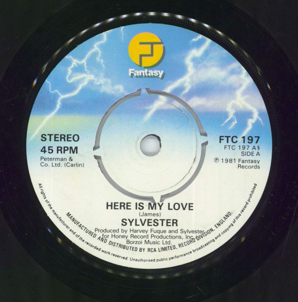 Sylvester Here Is My Love UK 7" vinyl single (7 inch record / 45) FTC197