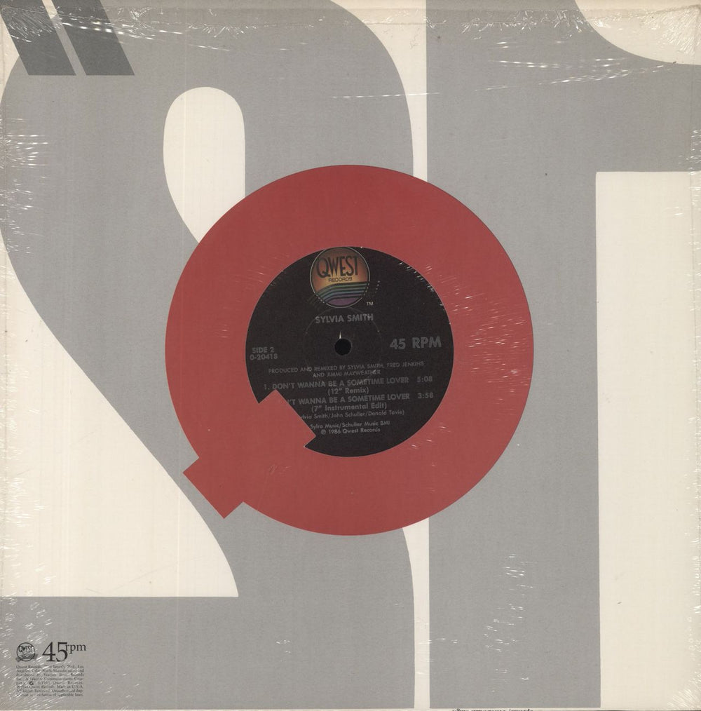 Sylvia Smith Don't Wanna Be A Sometime Lover US 12" vinyl single (12 inch record / Maxi-single)