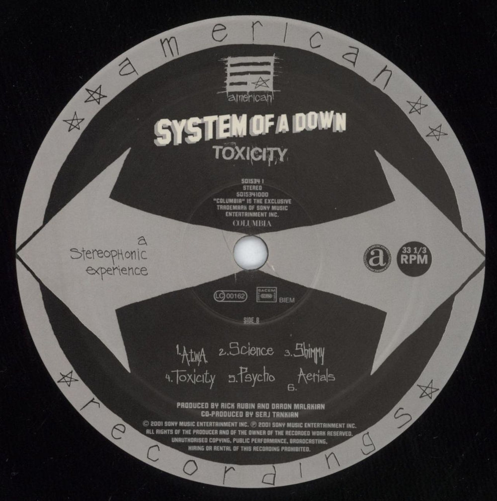 System Of A Down Toxicity UK vinyl LP album (LP record) SMDLPTO815259