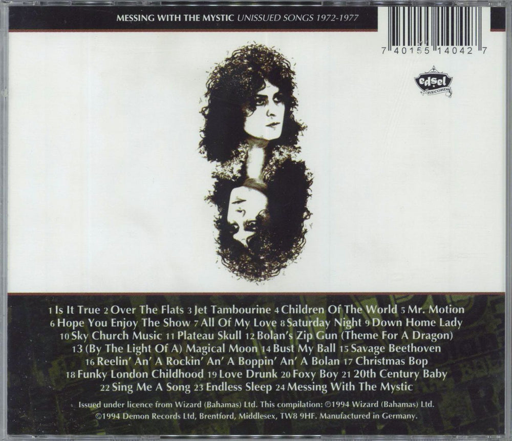 T-Rex / Tyrannosaurus Rex Messing With The Mystic - Unissued Songs 1972-1977 German CD album (CDLP) 740155140427