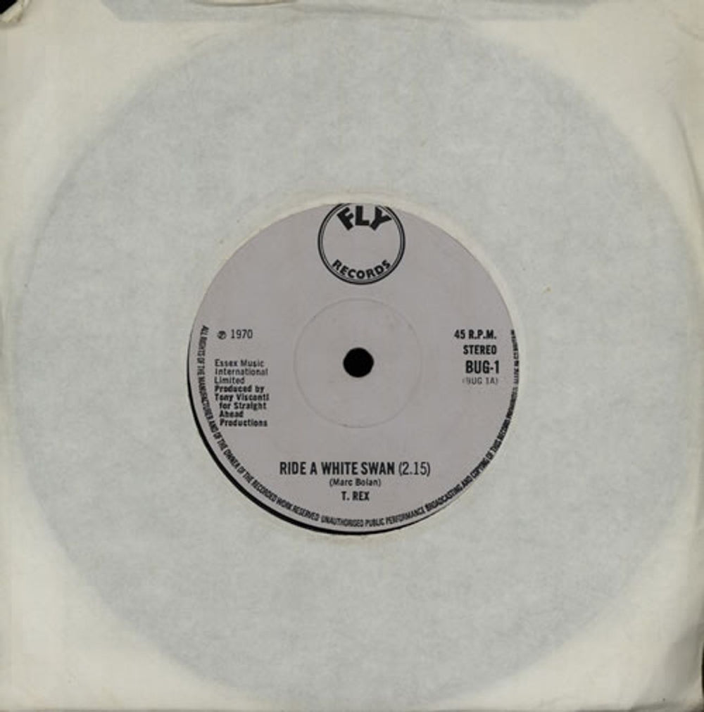 T-Rex / Tyrannosaurus Rex Ride A White Swan - 1st - Solid UK 7" vinyl single (7 inch record / 45) BUG-1