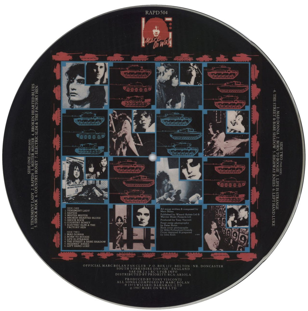 T-Rex / Tyrannosaurus Rex Tanx UK picture disc LP (vinyl picture disc album)