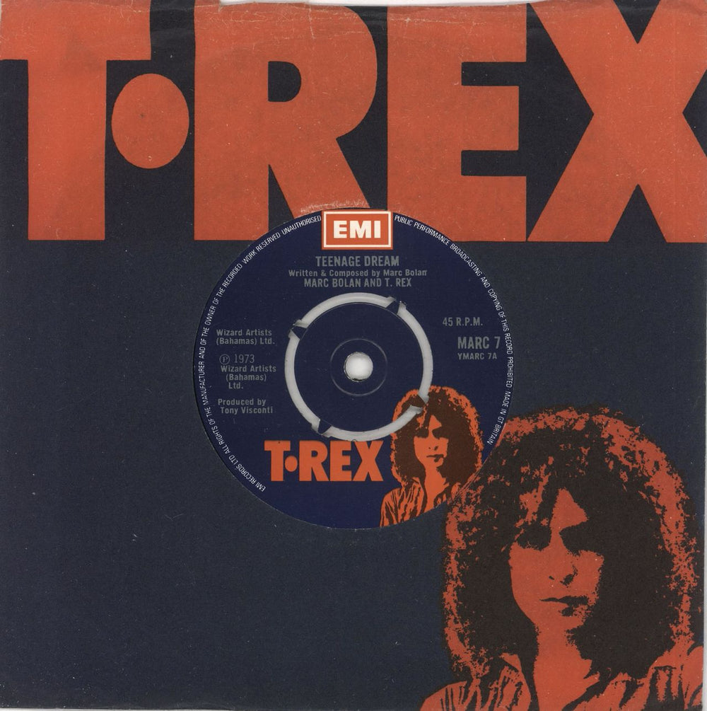 T-Rex / Tyrannosaurus Rex Teenage Dream UK 7" vinyl single (7 inch record / 45) MARC7