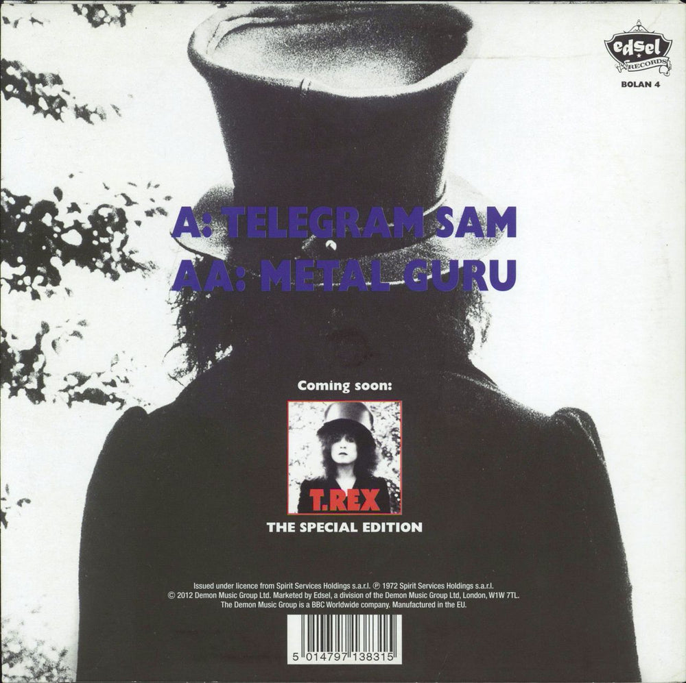 T-Rex / Tyrannosaurus Rex Telegram Sam - RSD12 - Blue Vinyl UK Promo 7" vinyl single (7 inch record / 45) 5014797138315