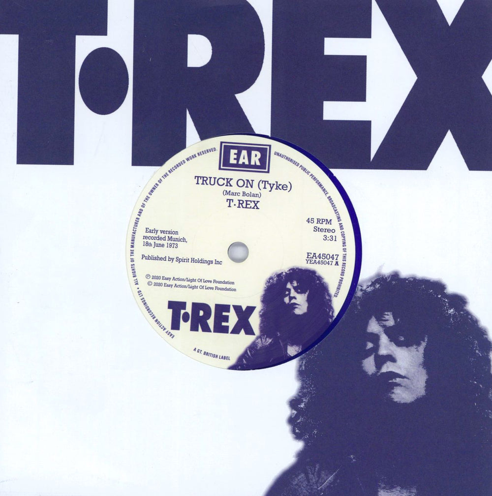 T-Rex / Tyrannosaurus Rex Truck On (Tyke) - Blue Vinyl UK 7" vinyl single (7 inch record / 45) EA45047