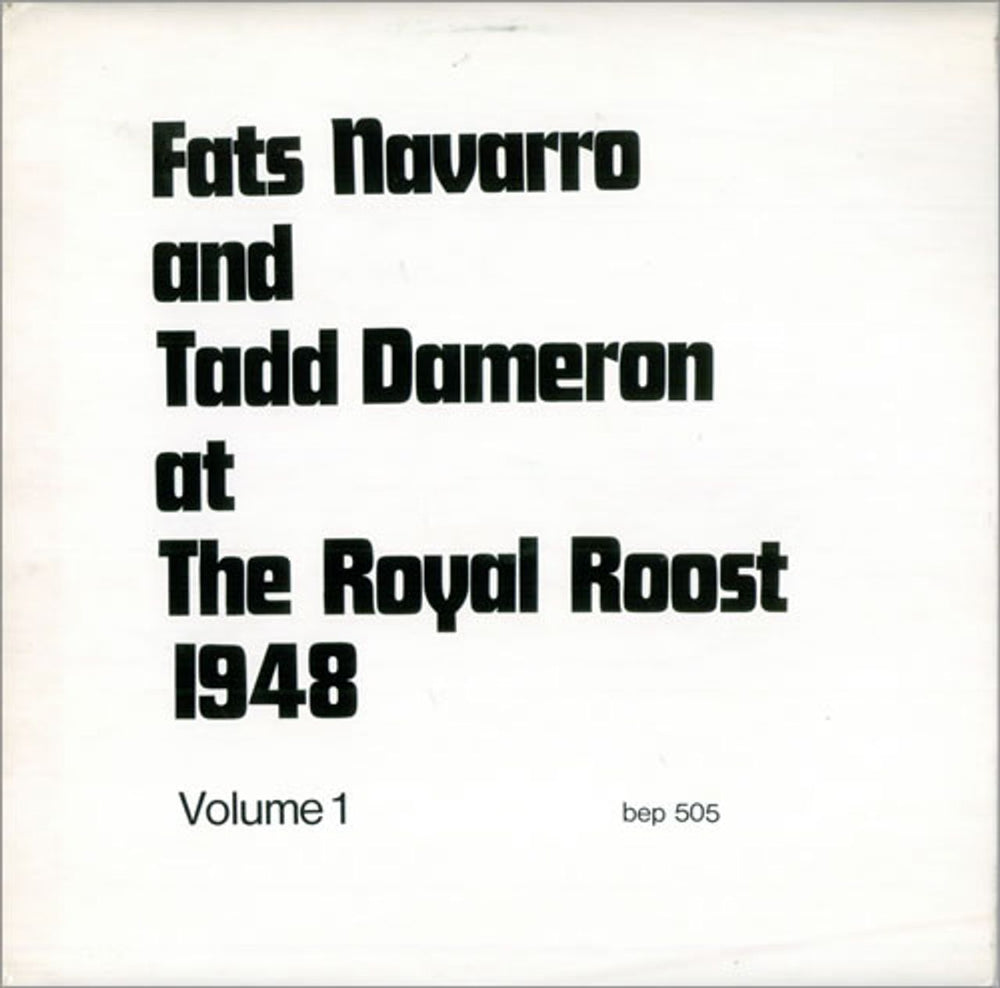 Tadd Dameron Fats And Tadd At The Roost 1948 UK vinyl LP album (LP record) BEP505