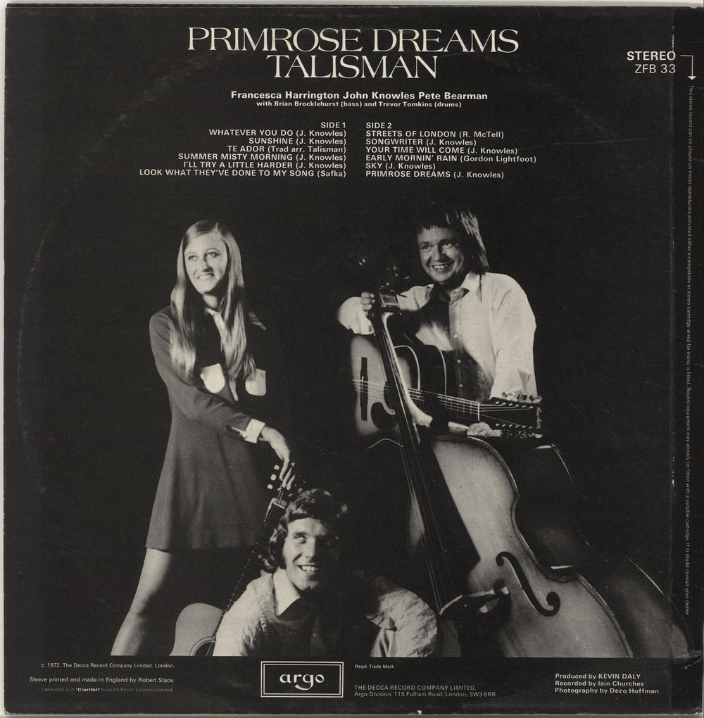 Talisman (60s) Primrose Dreams UK vinyl LP album (LP record)