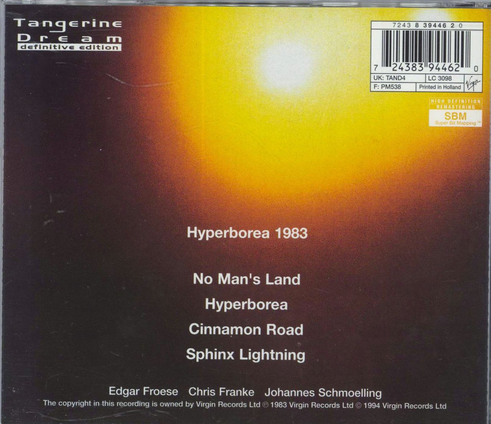 Tangerine Dream Hyperborea UK CD album (CDLP) 724383944620