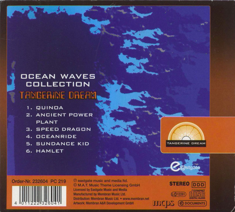 Tangerine Dream Ocean Waves Collection German CD album (CDLP) 4011222326041