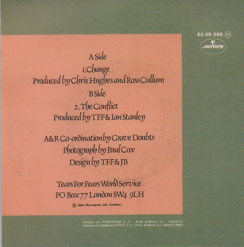 Tears For Fears Cambio Spanish 7" vinyl single (7 inch record / 45) TFF07CA29585