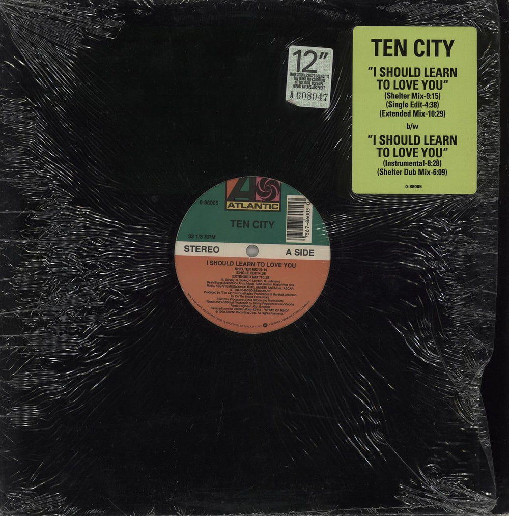 Ten City I Should Learn To Love You US 12" vinyl single (12 inch record / Maxi-single) 0-86005