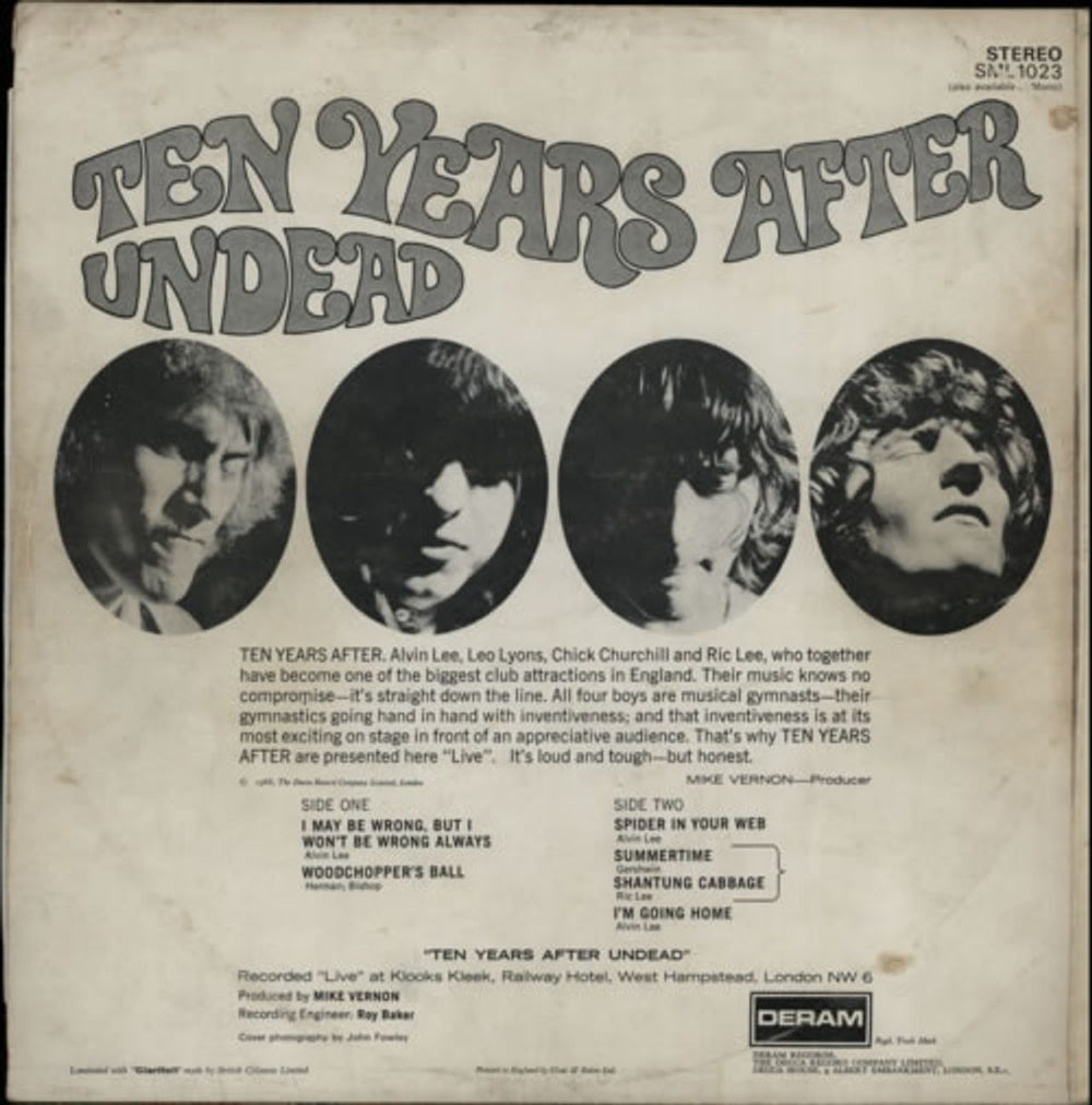 Ten Years After Undead - 1st - VG UK vinyl LP album (LP record) TYALPUN81394