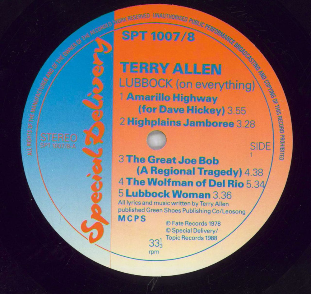 Terry Allen & The Panhandle Mystery Band Lubbock (On Everything) UK 2-LP vinyl record set (Double LP Album) V892LLU826334