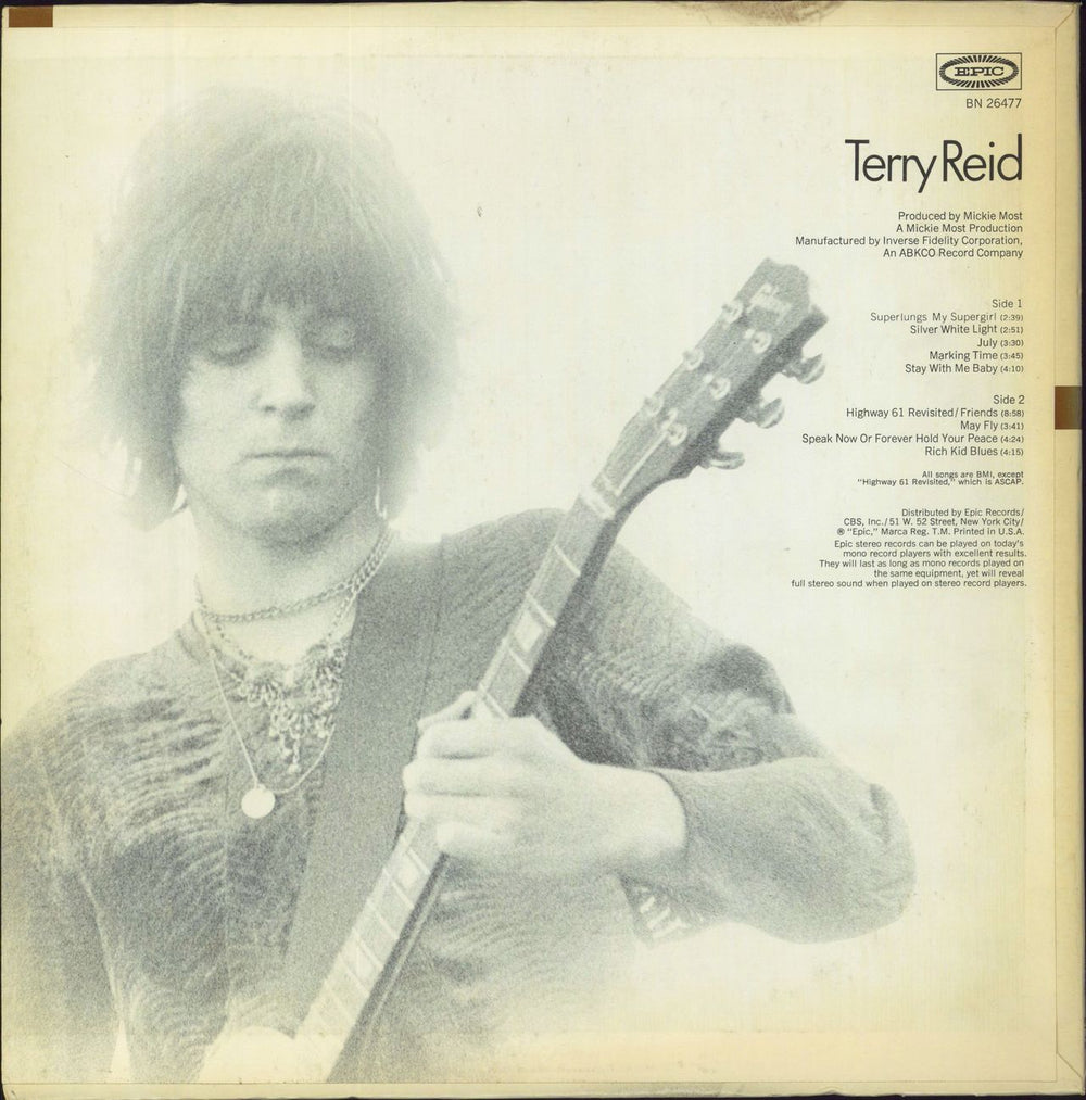 Terry Reid Terry Reid - 2nd US vinyl LP album (LP record)