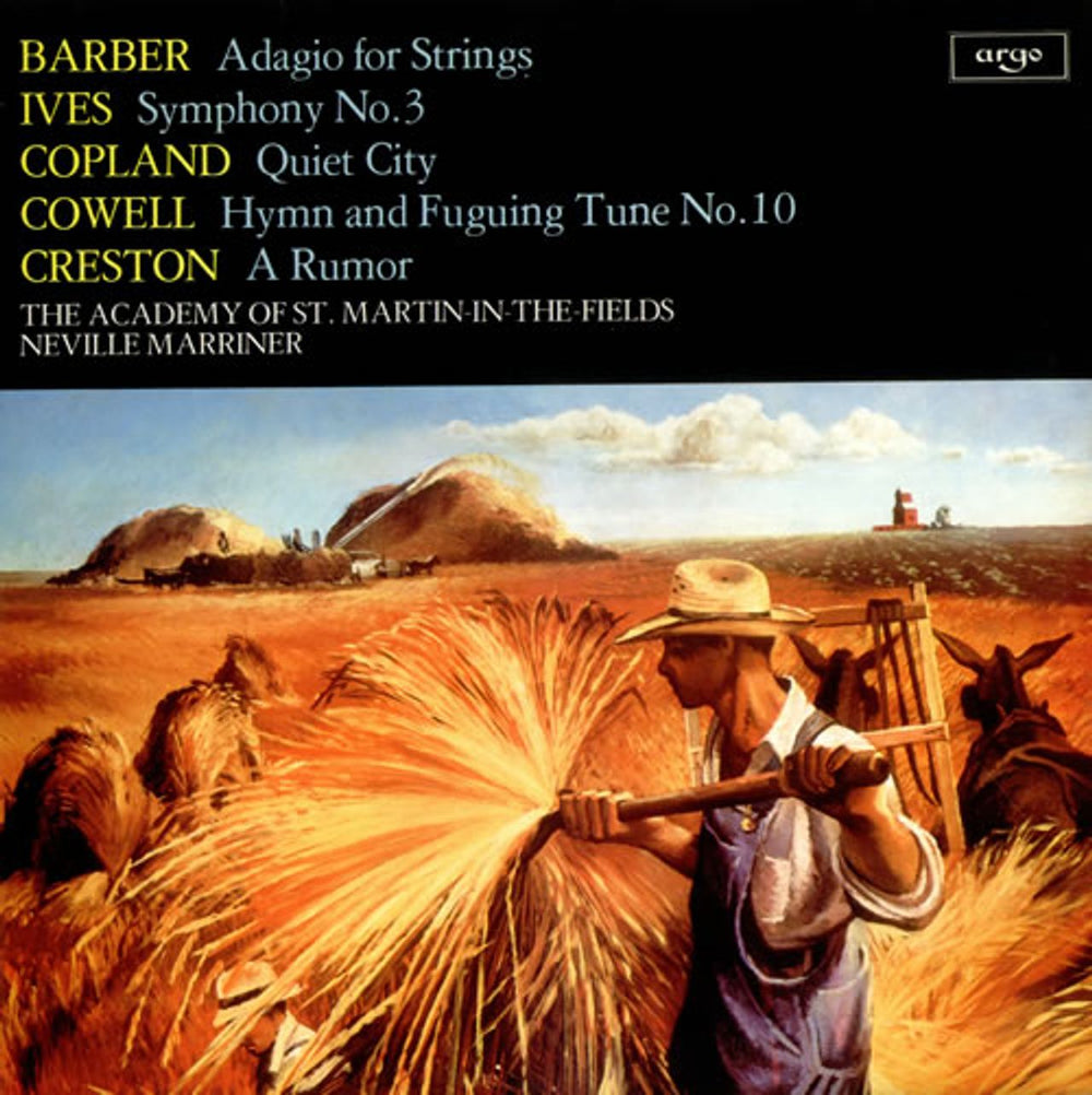 The Academy Of St. Martin-In-The-Fields Barber / Ives / Copland / Cowell / Creston UK vinyl LP album (LP record) ZRG845