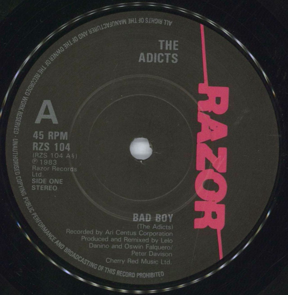 The Adicts Bad Boy - EX UK 7" vinyl single (7 inch record / 45) ADI07BA818779