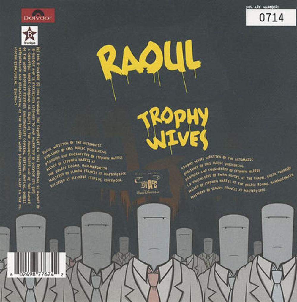 The Automatic Raoul UK 7" vinyl single (7 inch record / 45) X0307RA353939