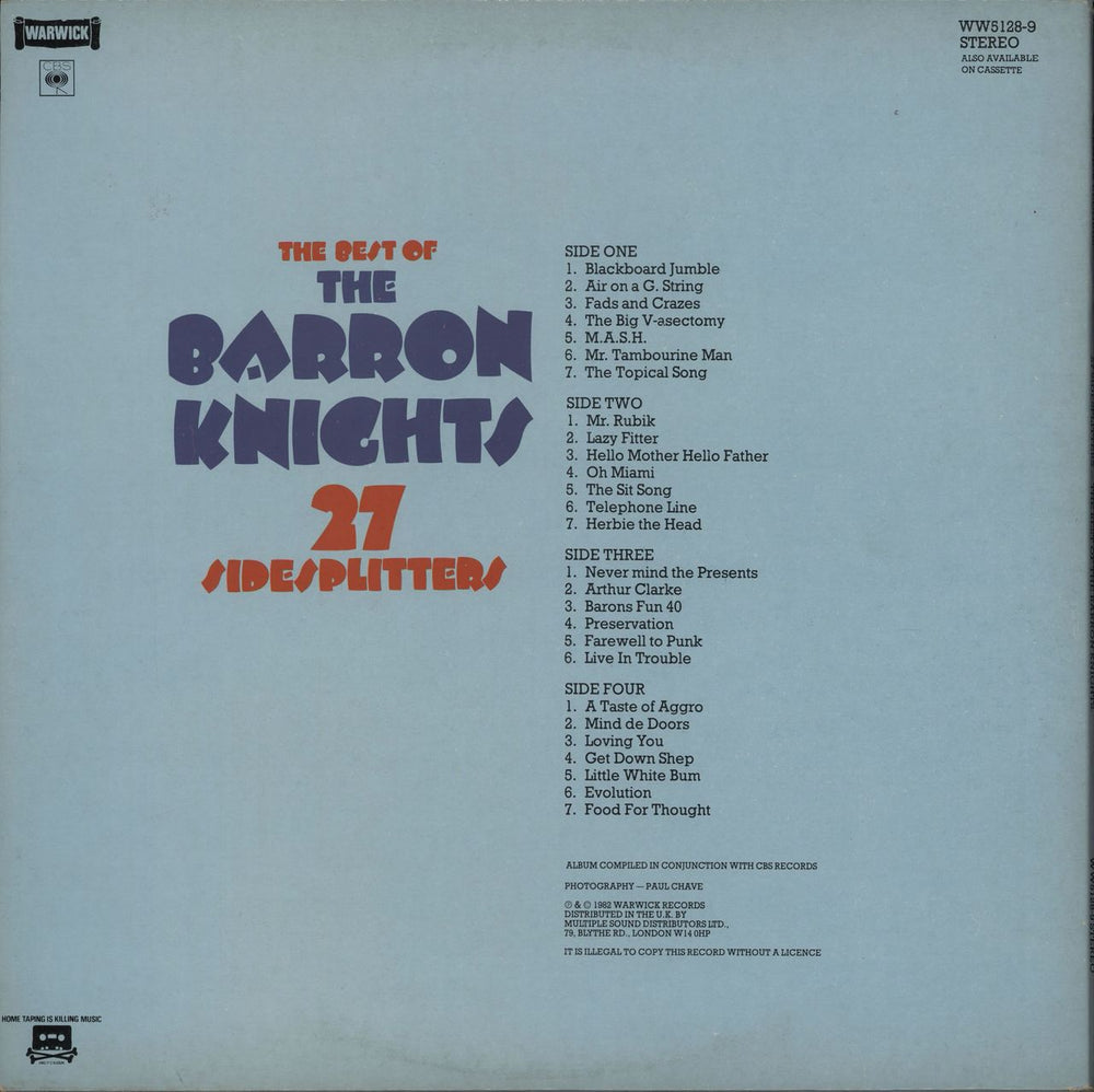 The Barron Knights Best Of The Barron Knights 27 Sidesplitters UK 2-LP vinyl record set (Double LP Album)