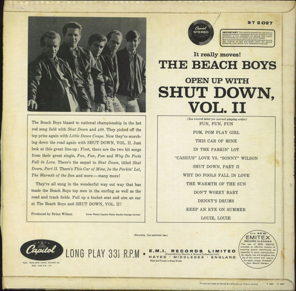 The Beach Boys Shut Down Volume 2 - VG UK vinyl LP album (LP record)