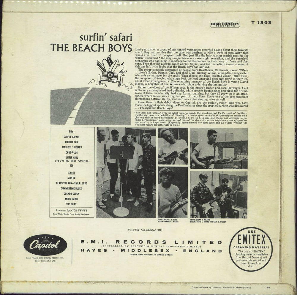 The Beach Boys Surfin' Safari - P 1962 label - VG UK vinyl LP album (LP record)