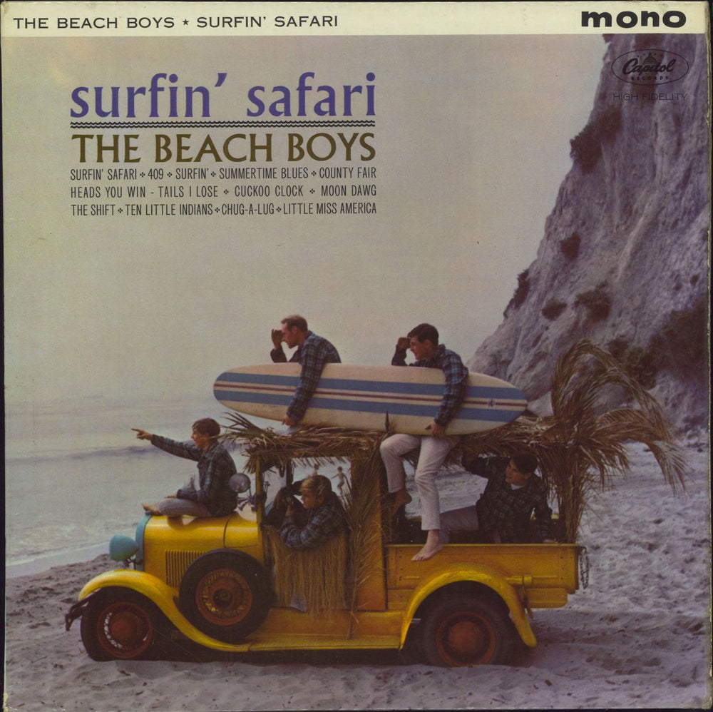 The Beach Boys Surfin' Safari - P 1962 label - VG UK vinyl LP album (LP record) T1808