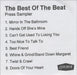 The Beat The Best Of The Beat - Press Sampler UK Promo CD-R acetate CD ACETATE