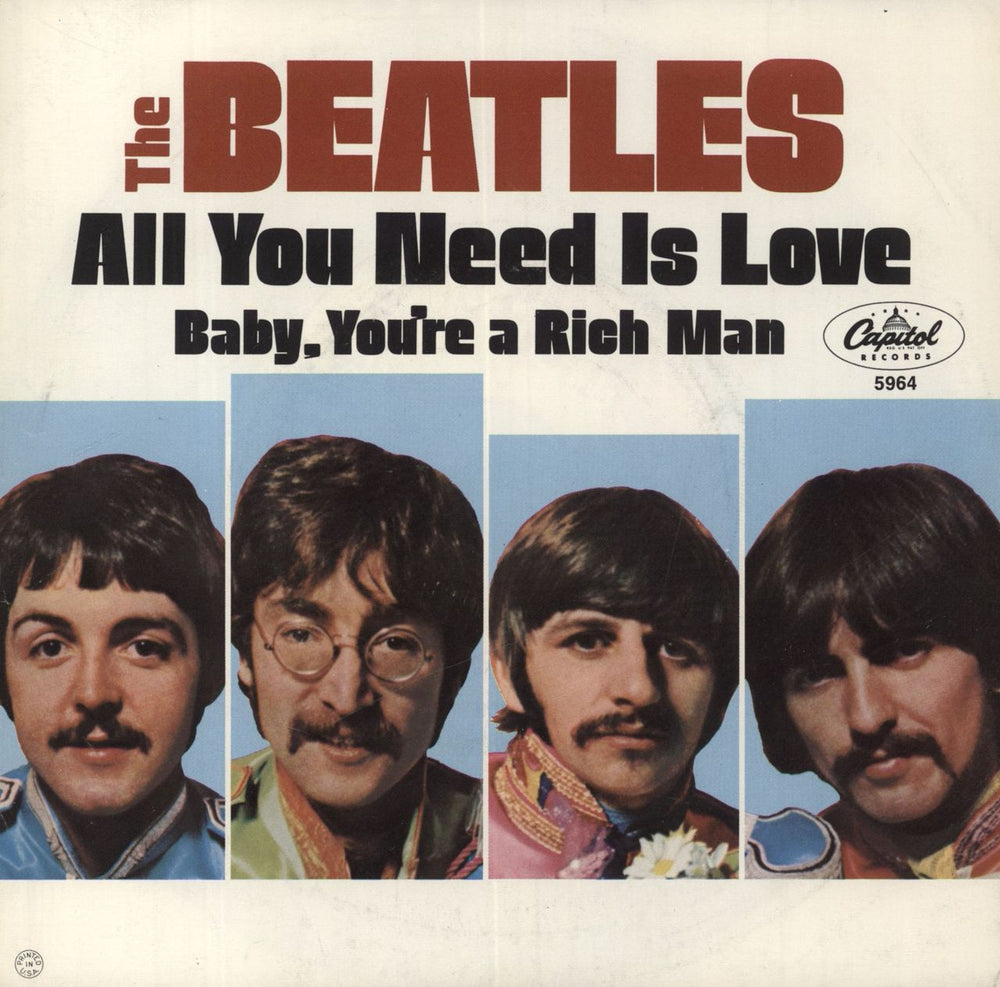 The Beatles All You Need Is Love - P/S US 7" vinyl single (7 inch record / 45) 5964