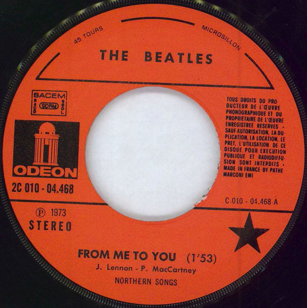 The Beatles From Me To You French 7" vinyl single (7 inch record / 45) BTL07FR44471