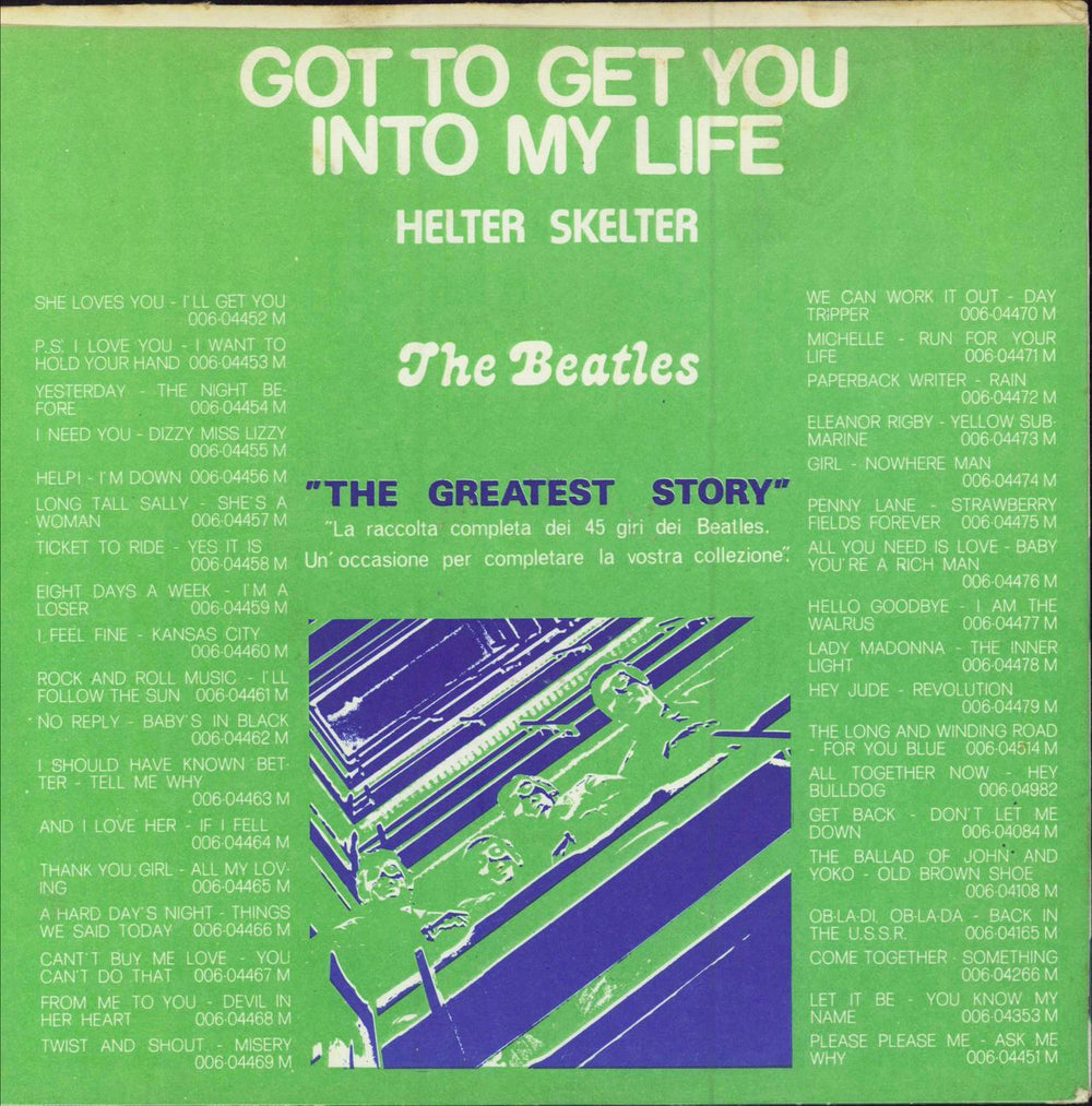 The Beatles Got To Get You Into My Life Italian 7" vinyl single (7 inch record / 45)