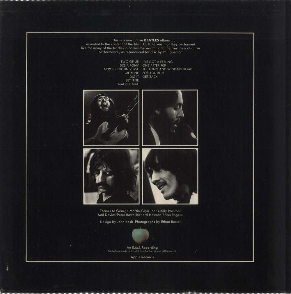 The Beatles Let It Be - 2nd UK vinyl LP album (LP record)