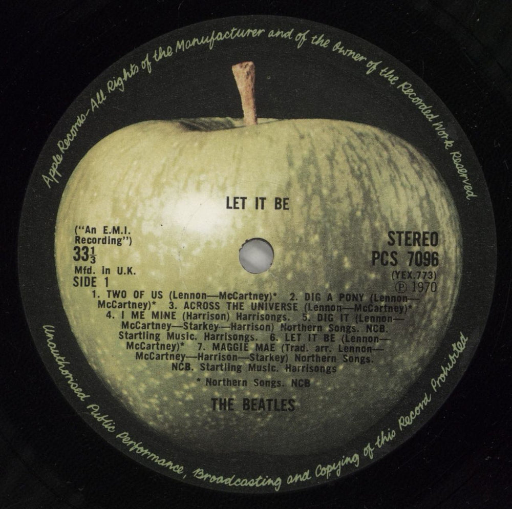The Beatles Let It Be UK vinyl LP album (LP record) BTLLPLE785565