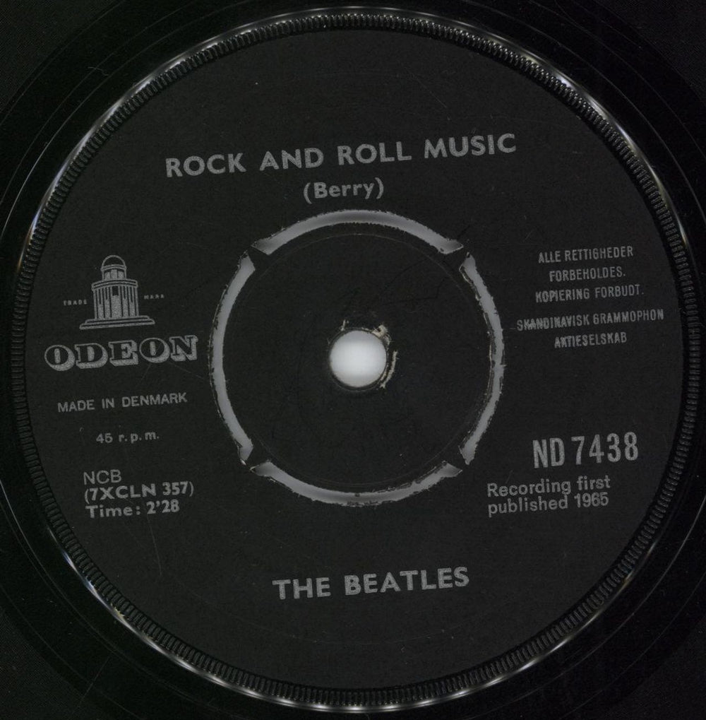 The Beatles Rock And Roll Music - WOS Danish 7" vinyl single (7 inch record / 45) BTL07RO762744