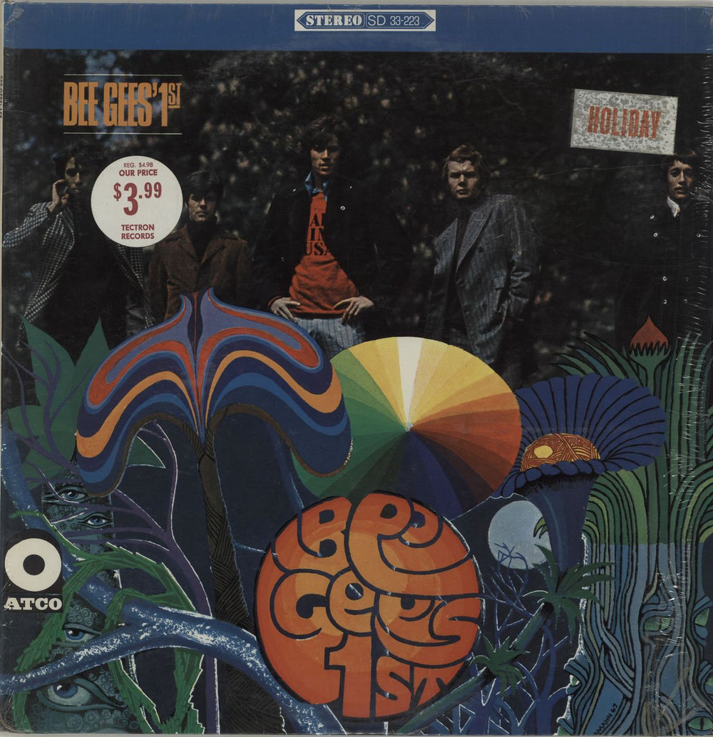 The Bee Gees Bee Gees' 1st - Holiday Hype Sticker & Shrink US vinyl LP album (LP record) SD33-223