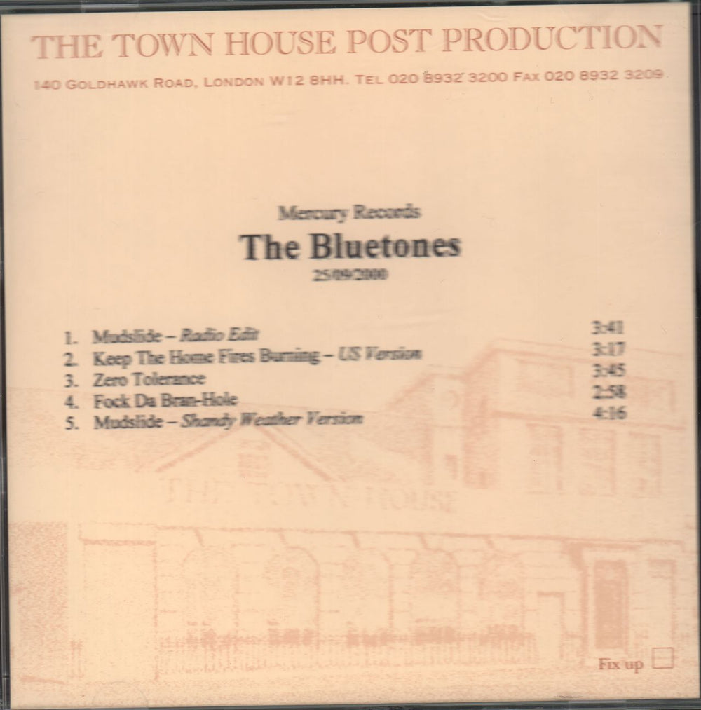 The Bluetones Mudslide EP UK Promo CD-R acetate CD-R