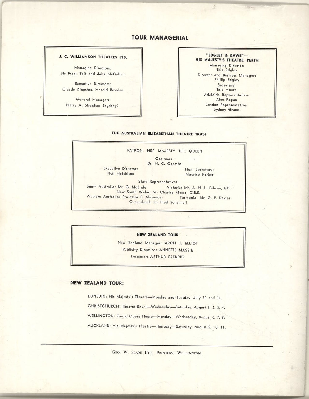 The Bolshoi Ballet New Zealand Tour, July-August, 1962 New Zealand tour programme YXFTRNE695982