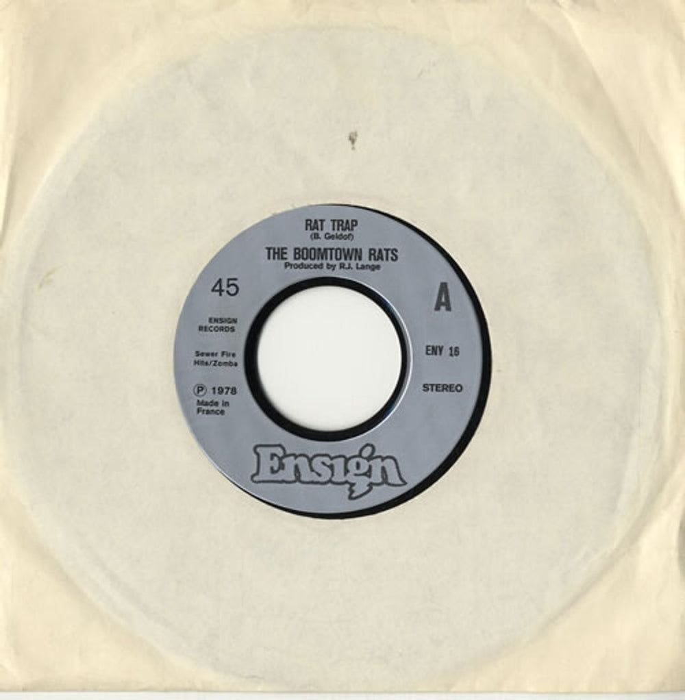 The Boomtown Rats Rat Trap - Jukebox UK 7" vinyl single (7 inch record / 45) ENY16