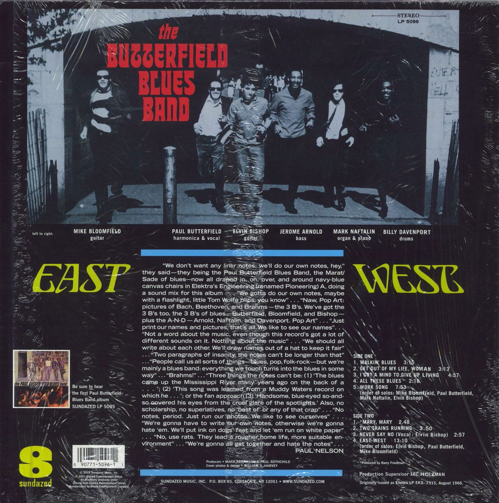 The Butterfield Blues Band East-West US vinyl LP album (LP record) 090771509611