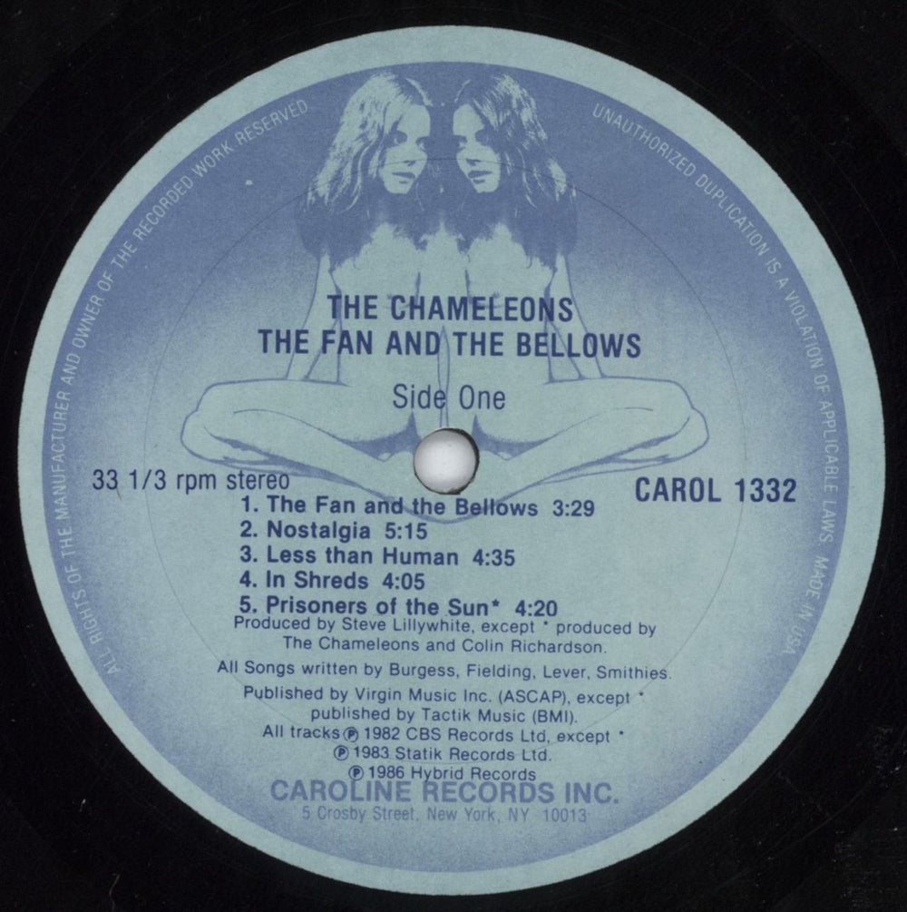 The Chameleons The Fan And The Bellows - Shrink US vinyl LP album (LP record) CMLLPTH626015