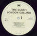 The Clash London Calling + Inners - TIV Etching - EX UK 2-LP vinyl record set (Double LP Album) CSH2LLO817603