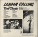 The Clash London Calling + Inners - TIV Etching UK 2-LP vinyl record set (Double LP Album)