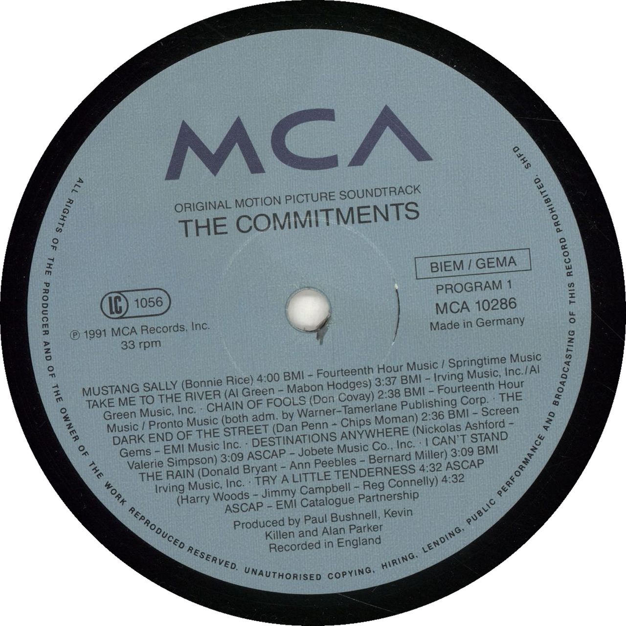 The Commitments The Commitments German vinyl LP album (LP record) CMTLPTH351015
