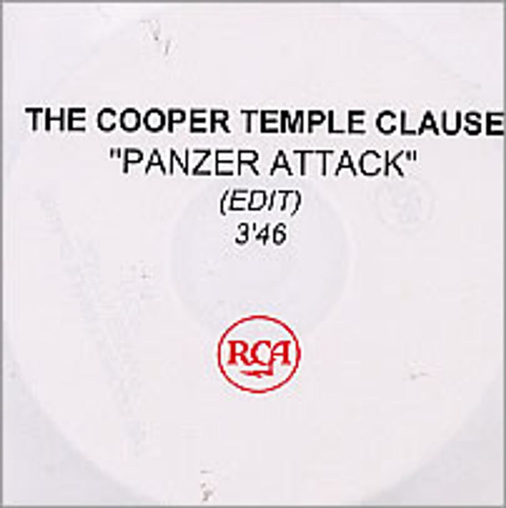 The Cooper Temple Clause Panzer Attack UK Promo CD-R acetate CD ACETATE