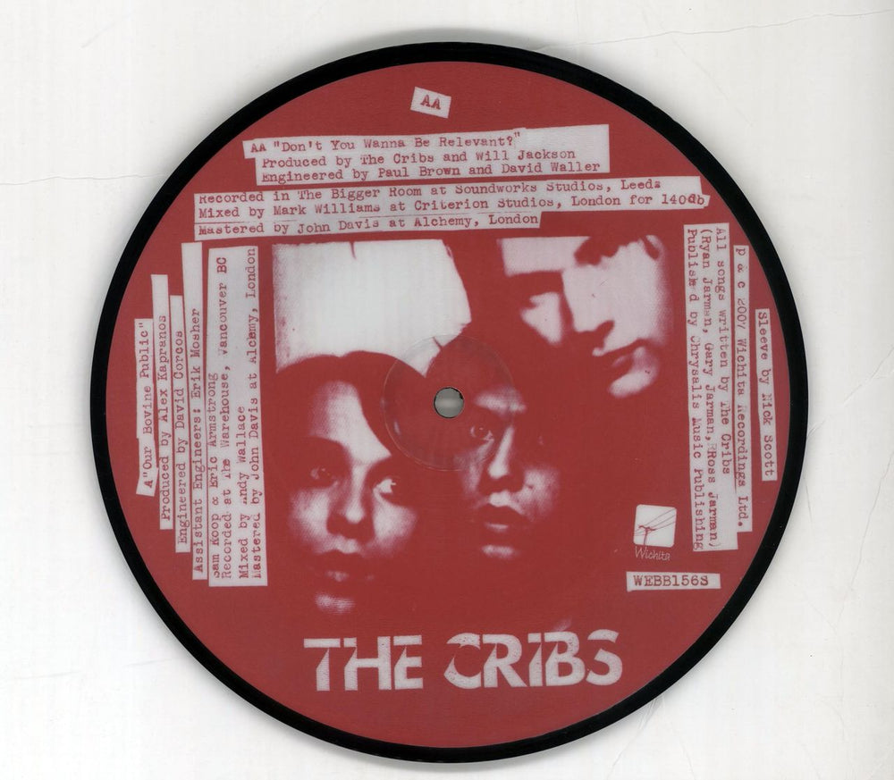 The Cribs Don't You Wanna Be Revelant? UK 7" vinyl picture disc (7 inch picture disc single) TC17PDO417644