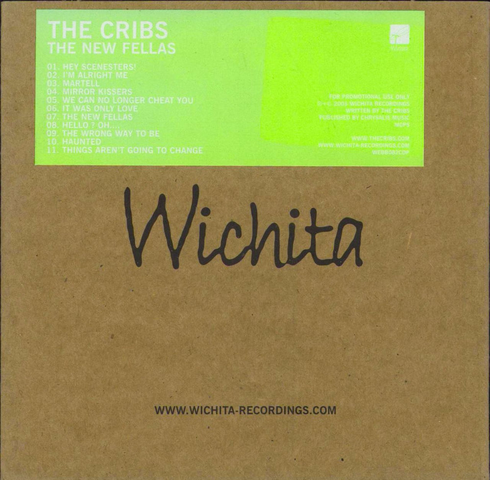 The Cribs The New Fellas UK Promo CD album (CDLP) WEBB082CDP