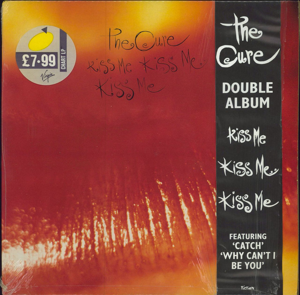 The Cure Kiss Me Kiss Me Kiss Me + Belly Band + open shrink UK 2-LP vinyl record set (Double LP Album) FIXH13