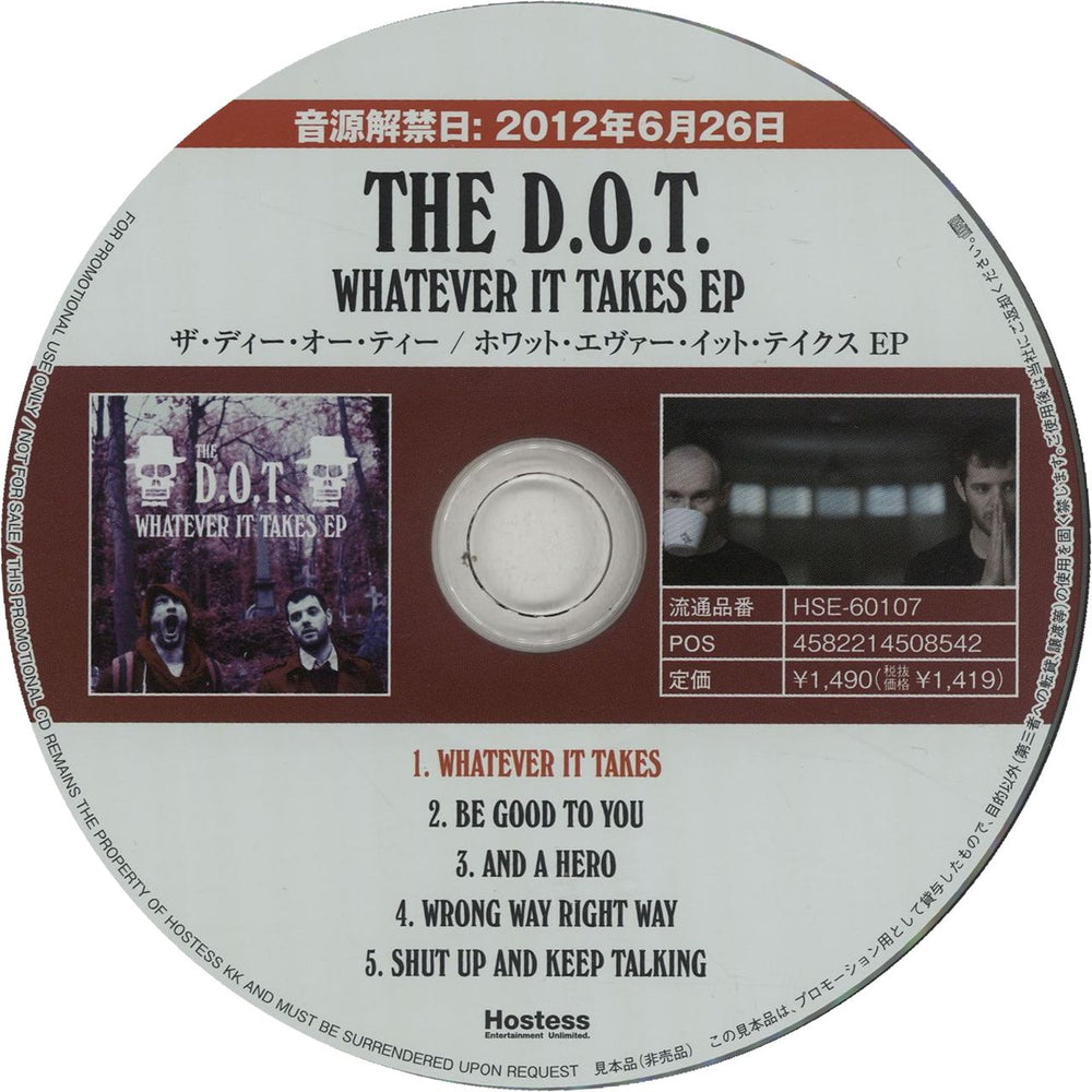 The D.O.T. Whatever It Takes EP Japanese Promo CD single (CD5 / 5") HSE-60107